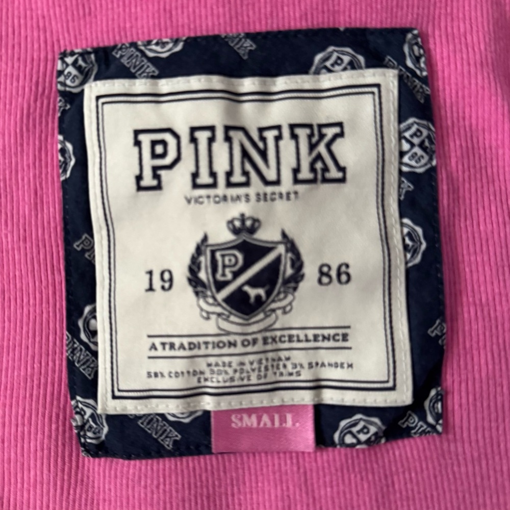 Pink by Victoria’s Secret Pink & Orange Ombré Scoop Tank Silver Logo Bead Detail - Picture 6 of 9